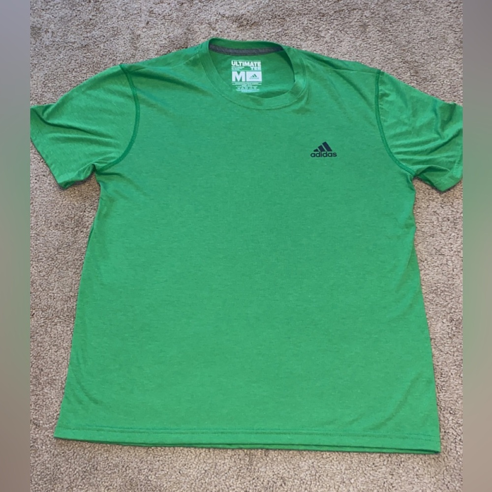 Adidas Green Short Sleeve Tee Athletic Wear